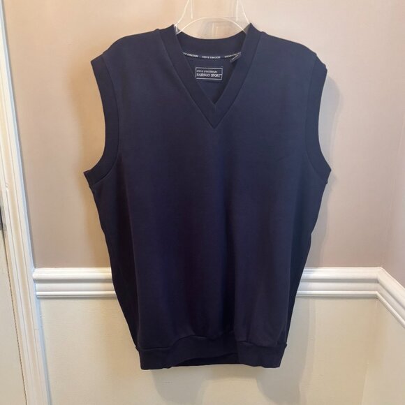 STEVE STRICKER FAIRWAY SPORT Men's Cotton Sweater Vest Size L in color Navy Blue - Picture 2 of 3